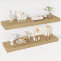 Acovy 40 Inch Floating Shelves, 12" Deep Floating Shelf Wall Mounted, 40" Wall Shelves, Rustic Deep Bookshelf, Extra Deeper & Thicker Display Shelves for Bedroom, Living Room, Oak, Set of 2 by Acovy