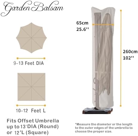 Patio Umbrella Cover for 9'-13' Offset/Cantilever Umbrellas (Pack of 2) - Image 2