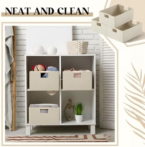 Cinnvoice 3 Pack Fabric Storage Bins for Closet Shelves, 15 x 10.6 x 6 Inch - Image 5
