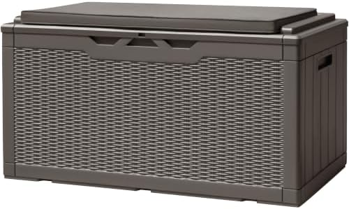 Devoko 100 Gallon Deck Box Waterproof Outdoor Storage Box with Cushion by DEVOKO