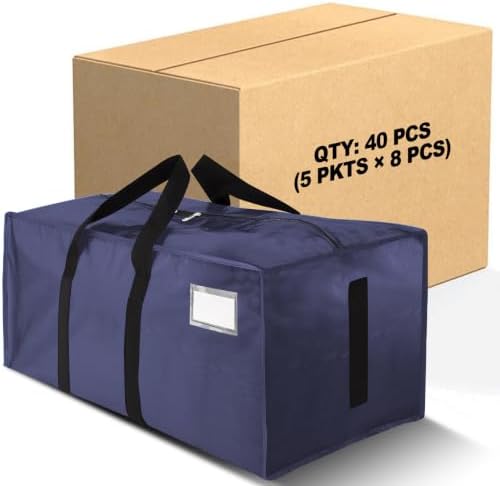 HOMESURE Supports 200lbs Heavy Duty Moving Bags - Strong Zipper & Wrap-Around Handles - Water-Resistant Storage Totes, Durable Alternative to Moving Boxes - 40 Pack - Blue by testVendor01-gamma