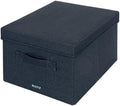 Leitz fabric storage box with lid, set of two storage cubes, foldable ottoman storage box, eco-friendly recyclable organizer box, velvet grey, medium size, 61440089 by Leitz