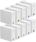 SpaceAid 10 Pack Bed Sheet Organizers and Storage, Foldable Sheet Organizer for Linen Closet, Sheets Set Folder Keeper with Window XL (Queen & King Size) Organizing Bedding Container, White by SpaceAid