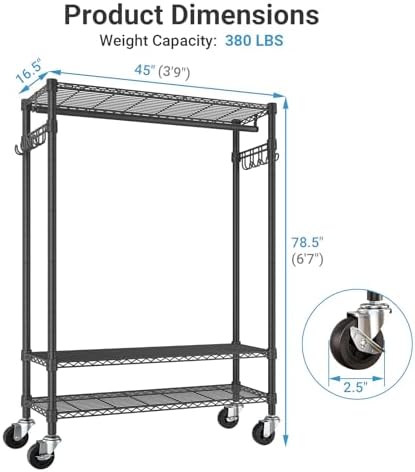 VIPEK R3C Portable Closet for Hanging Clothes Rolling Rack with Cover - Image 6