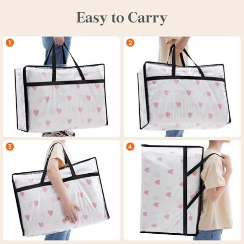 Lifewit 60L Clear Clothes Storage Bags,Plastic Foldable Blanket Storage Bag - Image 6