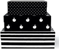 kate spade new york Black Decorative Storage Boxes with Lids, 3 Pack Sturdy Organizer Storage Bins, Includes Small Medium Large Pink Nesting Boxes with Magnetic Closure, Dots and Stripes by katespadenewyork