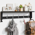 AMBIRD Coat Rack Wall Mount with Shelf, 28.9 Inches Coat Hooks Wall Mounted with 5 Hooks, Hat Wall Hooks for Hanging in Entryway, Living Room, Bathroom, Bedroom (Black, 28.9 * 4.5 inches) by AMBIRD