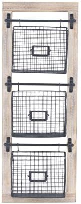 Deco 79 Farmhouse Metal Wall Mounted Rack for Magazines, Books, Newspapers, Bathroom/Offie/Living Rom Storage, 14" x 4" x 36", Black - Image 4