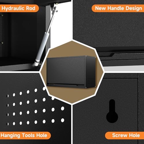 Coolsun Garage Wall Cabinet with Up-Flip Door, 19.7" H Metal Wall Cabinet - Image 5