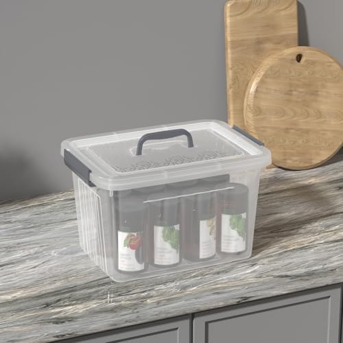 12 Quart Stackable Clear Plastic Latch Storage Bin with Lid, 6-Pack - Image 7