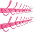 SKOLOO Coat Rack Wall Mounted - 10 Hooks, Pack of 2, Heavy Duty, Stainless Steel, Metal Wall Hanger, Sturdy Coat Hooks for Hanging Coats, Jacket, Clothes, Hat, Pink by SKOLOO
