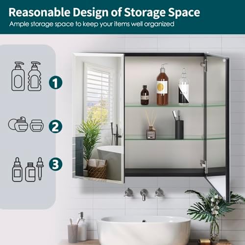 Movo Recessed or Surface Mount Medicine Cabinet - Image 5