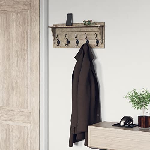 EMMA + OLIVER Rustic Wall Hanging Storage Rack by EMMAOLIVER