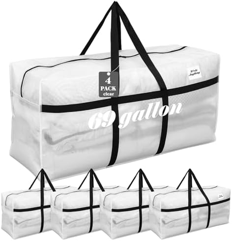 Windyun 4 Pack 69 Gallon Extra Large Moving Bags XXL Heavy Duty Storage Bag - Image 2