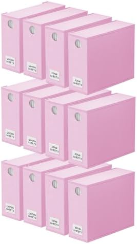 SpaceAid 12 Pack Bed Sheet Organizers and Storage, Foldable Sheet Organizer for Linen Closet, Sheets Set Folder Keeper with Window XL (Queen & King Size) Bedding Container (Pink, 12 Pack) by SpaceAid