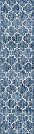 Unique Loom Trellis Collection Area Rug-Lattice Design, Moroccan Inspired for Indoor/Outdoor Décor, 2' 0" x 8' 0" Runner, Navy Blue/Gray by UniqueLoom