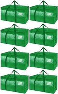 BALEINE 8-Pack Oversized Moving Bags with Reinforced Handles, Heavy-Duty Storage Tote for Clothes, Moving Supplies (Light Green, 8-Pack) by BALEINE