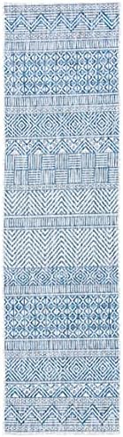 SAFAVIEH Washable Rug Outdoor Courtyard Collection - 2'3" x 12' Runner, Grey & Navy, Non-Shedding & Easy Cleaning, Ideal for Patio, Entryway, Mudroom, Hallway, Kitchen (CY8196-36812) - Image 2