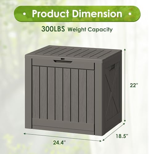 Greesum 40 Gallon Outdoor Deck Box, Resin Storage Chest, Dark Brown - Image 7