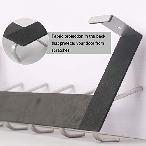 WEBI Over The Door Hooks Door Hanger:Over The Door Towel Rack with 6 Hooks for Hanging,Door Coat Hanger Towel Hanger Over Door Coat Rack for Towels,Clothes,Silver,2 Packs - Image 3