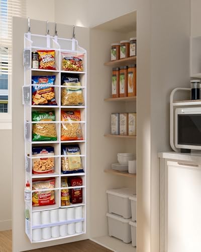 ULG Over the Door Organizer, 6-Tier Hanging Storage with Clear Windows, 19 Pockets for Closet,Bathroom & Nursery Door Organizer - Image 7