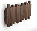 Wall Mounted Piano Coat Rack| Coat Rack Wall Mount| Flip Down Hook Rack 5 Hooks| Entryway Wall Art Hook,Made of Acacia Wood (Wood Wax Oil Dyed Walnut Color).Wall Art by Gogreebell