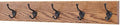 PegandRail Oak Wall Mounted Coat Rack with Bronze Hooks 4.5" Ultra Wide (Chestnut, 25.5" x 4.5 with 5 Hooks) by PEG+AND+RAIL