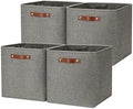 DULLEMELO Cube Storage Boxes,13 inch Fabric Baskets Closet Storage Bins for Home Organization and Storage,Stackale Gift Baskets Empty for Nursery Clothes Toys Kids Storage(Grey) by DULLEMELO