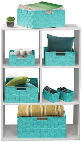 Sorbus Baskets for Organizing, 7-Piece Hand-Woven Storage Set (Aqua) - Image 6