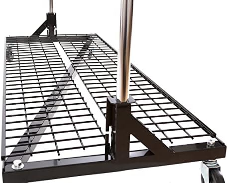 Econoco Brand Commercial Rolling Z-Rack with Wire Shelf - Black Base - Image 4
