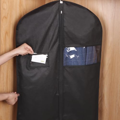 KEEGH 40 inch Suit Cover Bags for Men, Black Garment Bags (Set of 20) - Image 5