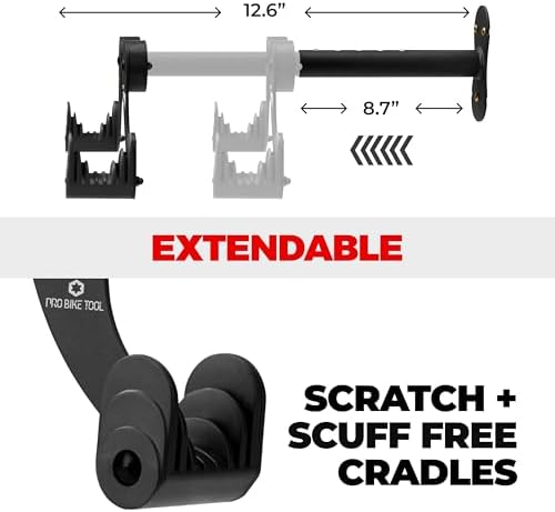 PRO BIKE TOOL Bike Rack for Garage Wall Mount - Horizontal Bike Storage - Image 3