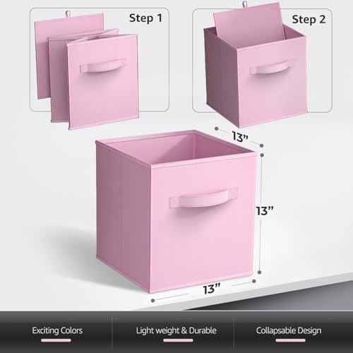 Sorbus Fabric Storage Cubes, 12 Pack (13 Inch, Pastel Multi-Color) - Image 3