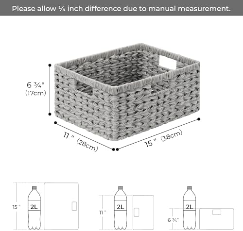 GRANNY SAYS Wicker Storage Baskets for Shelves, Wicker Baskets, Gray,1-Pack - Image 2