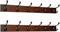 Coat Rack Wall Mount - 24 Inch with 6 Coat Hooks, Wall hat Hanger, Coat Racks, Walnut, Pack of 2 by ROOREVO