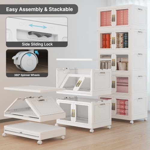 920QT Stackable Storage Bins with Lids, 230Gal Foldable Storage Cabinets - Image 6