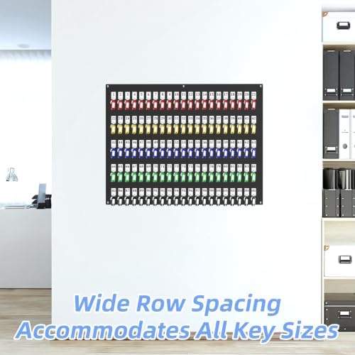 105 Hooks Acrylic Key Board with Numbers, Wall Mount Key Holder Rack with 105 Tags, Key Storage Organization, Black Hanging Board for Garage, Car Dealer, Office, Home, Hotel, Real Estate, School - Image 6