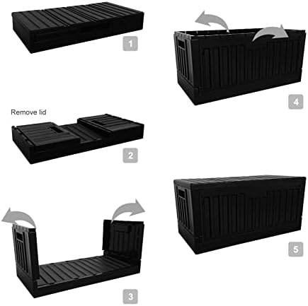 livinbox 45L Stackable Foldable bins for storage, Collapsible Storage Bins w/lids Side-Open Door, Home Office Bedroom Living Room Comic Books, Black, FB-6432S-BK - Image 6