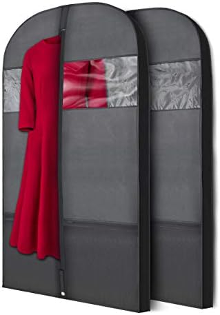Plixio Gusseted Garment Bags Suit Bag for Travel and Clothing Storage of Dresses, Dress Shirts, Coats— Includes Zipper Pockets and Large Transparent Window (10 Pack: 54” X 24” x 3.4”) - Image 5