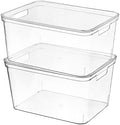 Storage Bin Organizer | Storage Organizing Container (Lid Not Included), 17 Liter, Set of 4, Clear by HANAMYA