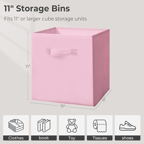 Storage Bins, 11 Inch Fabric Storage Cubes, Collapsible Cube Storage Box, Fabric Closet Organizers with Handle for Office, Closets, Bedroom, Living Room, Multi-Color, 30 Set, 3 Color - Image 2