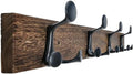 WEBI Coat Rack Wall Mount,24" Solid Wood Coat Hooks Wall Mounted Coat Hanger,16" Hole to Hole,Heavy Duty Hook Rack Rail,4 Triple Hooks for Hanging Coats,Jacket,Clothes,Hat,Backpack,Weathered Brown by WEBI