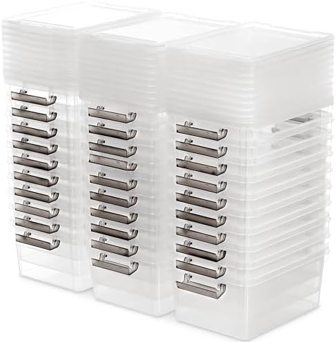 Citylife 30Packs 1.3Qt Small Storage Bins with Lids,Stackable Clear by CITYLIFEHomeOrganization