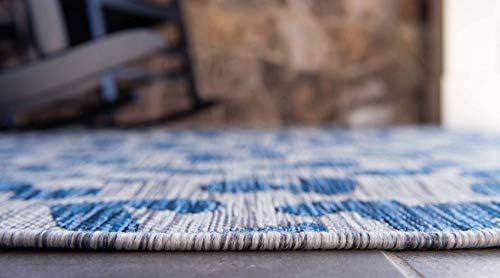 Unique Loom Outdoor Safari Collection Area Rug - Leopard (7' 1" x 10' Rectangle, Blue/ Gray) - Image 4