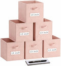 Storage Bins,13 Inch Cube Storage Bin with Labels,6pcs,Pink by Anyoneer