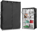 Wire Rack Covers,Heavy Duty 600D Dustproof Waterproof Storage Rack Covers for Metal Shelves,Storage Shelf Cover with Zipper for Wire Shlef,48''W x 24''D x 71''H,Black with Clear Front by Dalema
