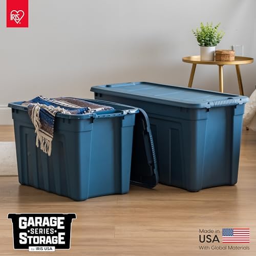 IRIS USA 4-Pack 31 Gal Heavy Duty Storage Totes with Lids, Navy - Image 3