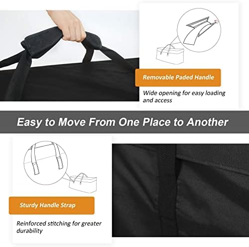 NettyPro Patio Cushion Storage Bags Water-Resistant Extra Large Bag for Outdoor Furniture Christmas Tree Storage Bag 9 Ft, 65 x 20 x 28 Inch, Black - Image 5