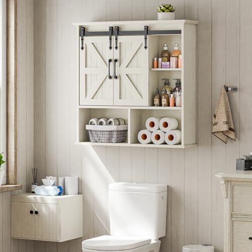 Vabches Bathroom Wall Cabinet, Farmhouse Medicine Cabinet, White - Image 7