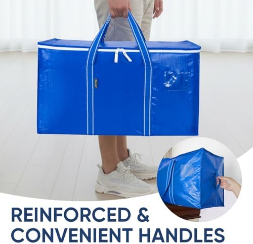 BALEINE 8-Pack Oversized Moving Bags with Reinforced Handles, Heavy-Duty Storage Tote for Clothes, Moving Supplies (Royal Blue, 8-Pack) - Image 5